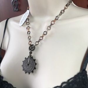 Compass Gear Double Sided Steampunk Necklace